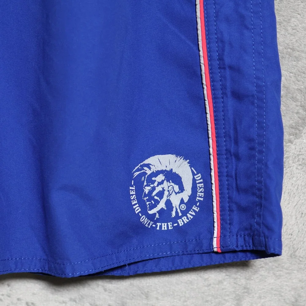 Diesel Swim Shorts Mens Large Blue Beach Only The Brave Mohawk Casual Trunks